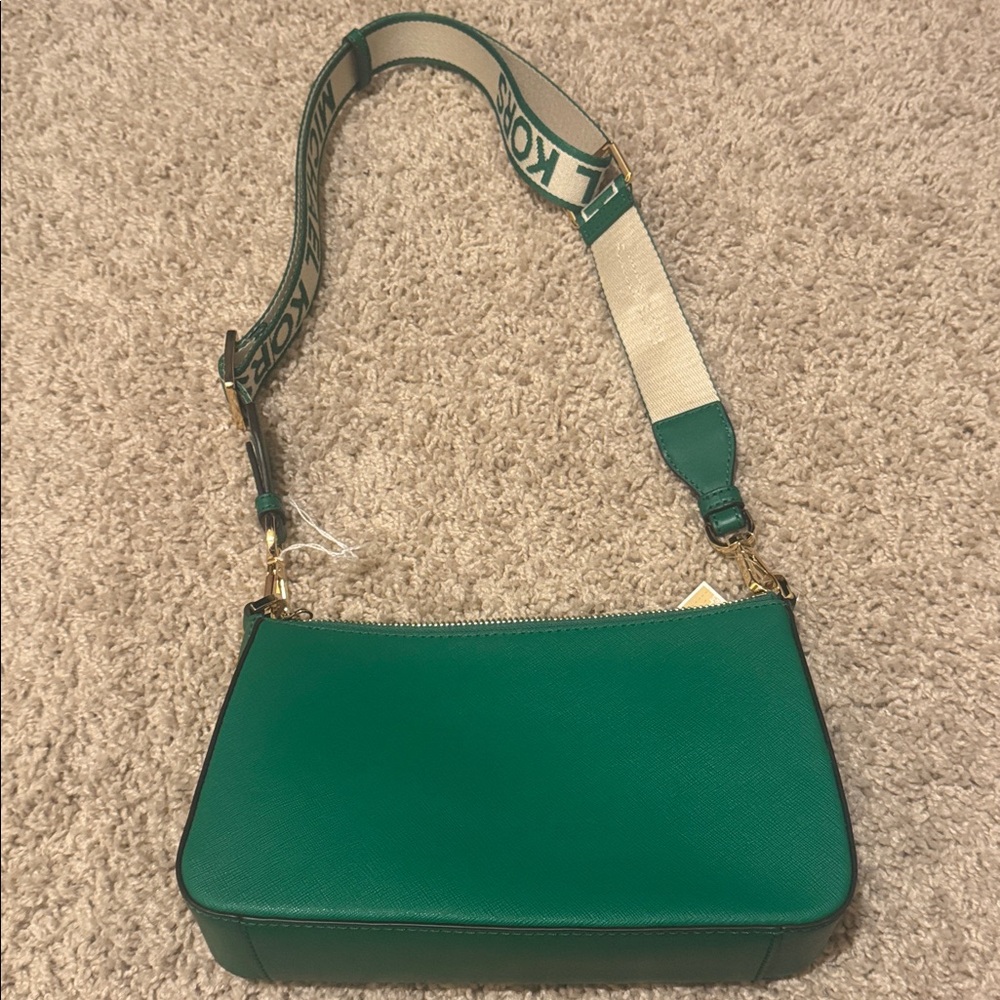Michael Kors Teal Crossbody Bag with Logo Strap - Picture 2 of 6